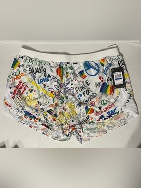 Under Armour Fly-By 2.0 Pride Shorts - Women’s XL - White/Multi/Pride - NWT